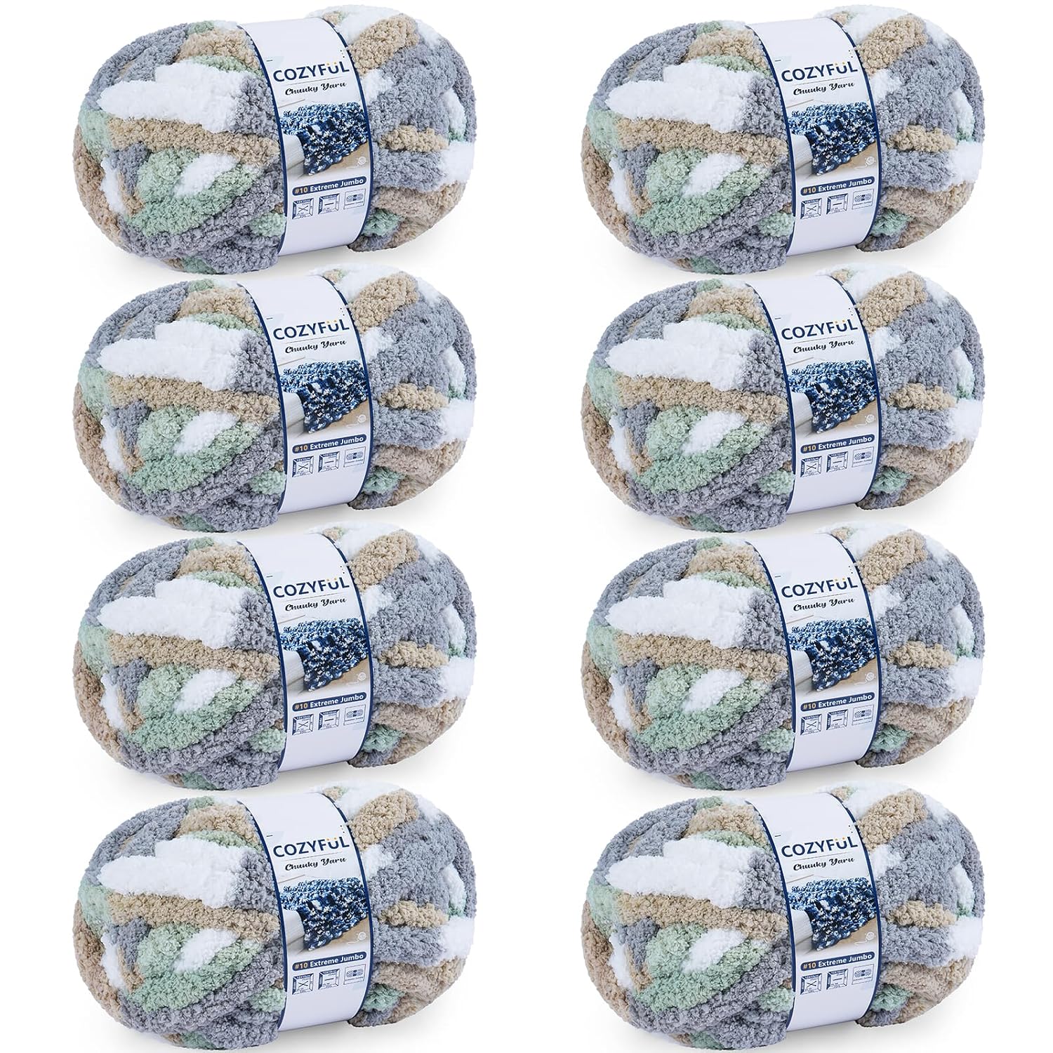 Cozyful Chunky Chenille Blanket Yarn, Tie-Dye