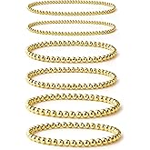 HERIER Gold Bracelets for Women 14K Gold Plated Stackable Bead Ball Bracelet Set Stretch Gold Beaded Bracelets Gold Jewelry for Women Gifts