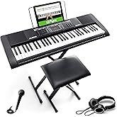 Alesis Melody 61 Key Keyboard Piano for Beginners with Speakers, Stand, Bench, Headphones, Microphone, Sheet Music Stand, 300