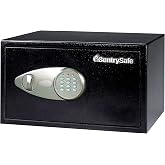 SentrySafe Shelf Safe with Digital Keypad Lock, Steel Safe with Interior Lining and Bolt Down Kit for Money, Jewelry, Documents, 0.98 Cubic Feet, 8.9 x 16.9 x 13.6 Inches, X105