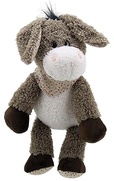 Lashuma Plüschtier Esel Grau - Creme | Kuscheltier Eselchen | Stofftier Schlenker ca. 28 cm