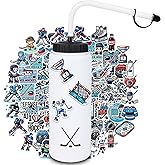 RhythmFit Hockey Gifts,1 Pack Hockey Water Bottle with Long Straw and 100PCS Stickers Accessories Stuff for Boys Men Player Lovers (1L,Squeeze,BPA-Free)