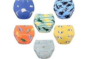 Nutyomi Baby Cotton Training Pants 6 Packs Toilet Training Underpants Absorbent Toddler Potty Training Underwear 2T-5T