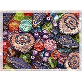 2.1oz (60 g) Mix of Unique Czech Bohemia Glass Pressed Beads, Crazy Purple Green Copper, Table Cut, Matte and Glossy, Faceted Fire Polish, Hand Made Set Kit BCV