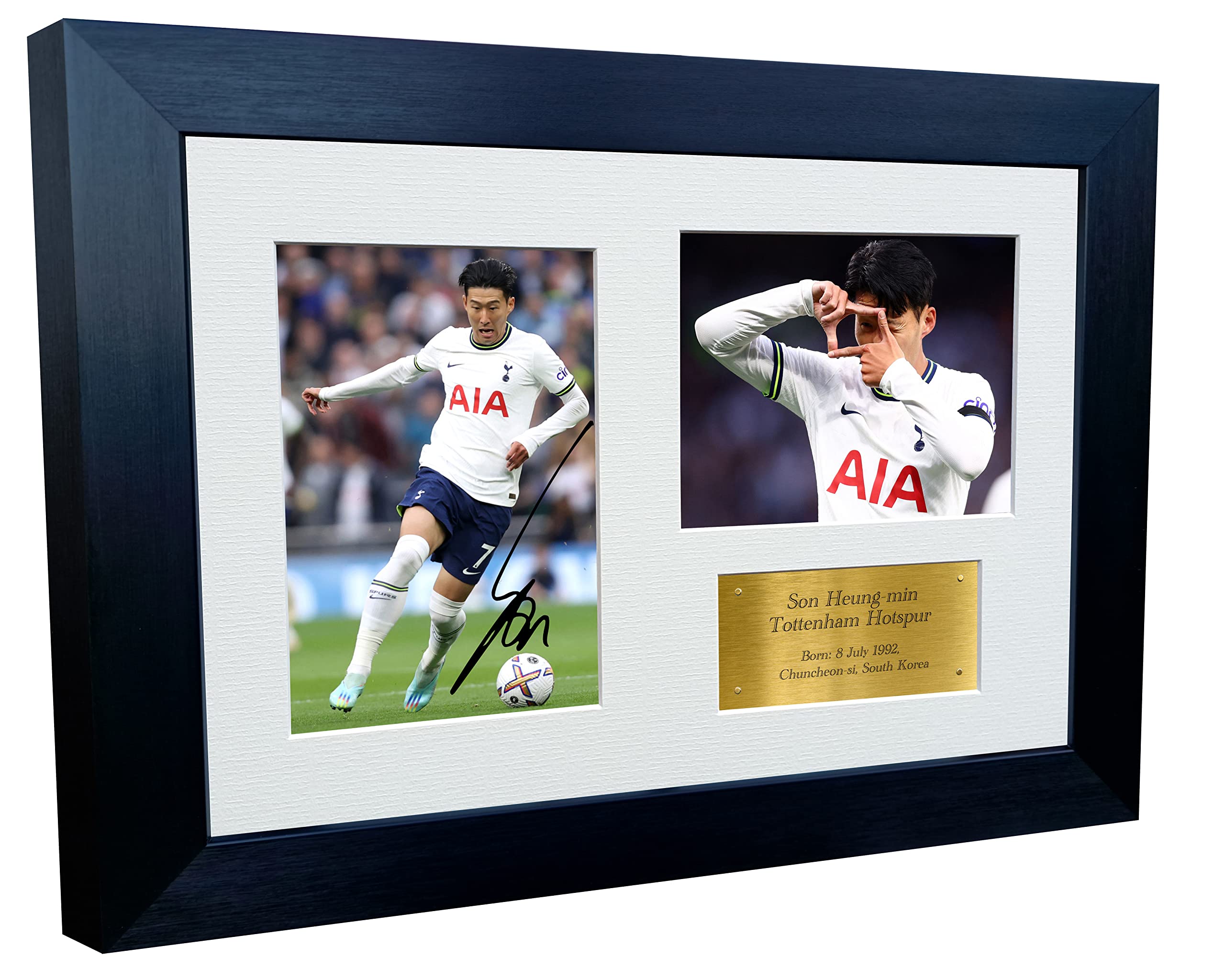 Son Heung-min 2022/23 Tottenham Hotspur Spurs Triple Autographed Signed 12x8 A4 Photo Photograph Picture Frame Football Soccer Poster Gift G
