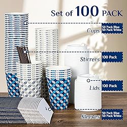 JOLLY CHEF 100 Pack 12 oz Paper Coffee