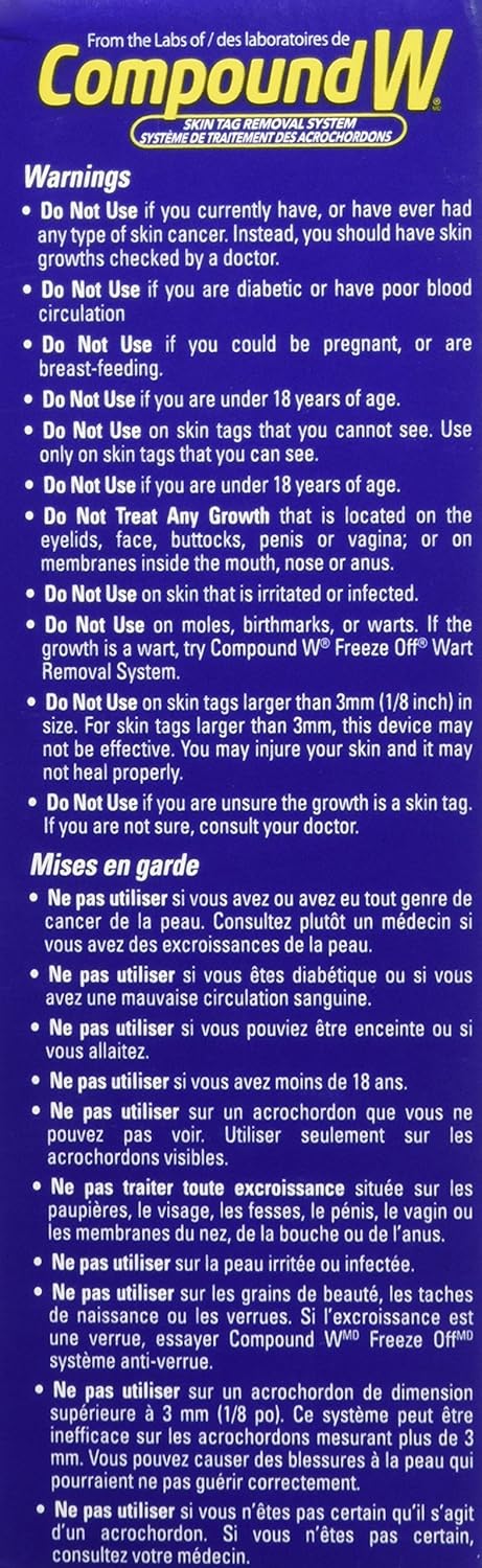 (CN) Compound W Skin Tag Remover - 8 CT, Compound W Traitement des Acrochordons - 8 CT: Health & Personal Care