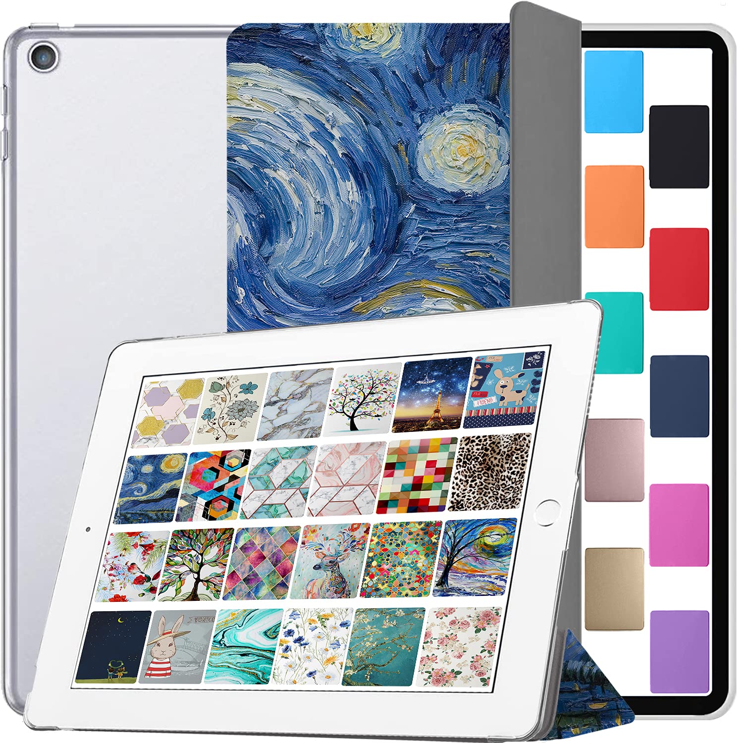 DuraSafe Cases for iPad 7.9 Inch Mini 3 2 1 Generation [iPad Mini 3rd 2nd 1st ] A1599 A1489 A1432 MGNV2B/A MGYE2B/A MGNR2B/A PrintediPad Cover Translucent Frosted Hard Back - Starry Night