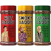 BBQ Rub Dad Gift Set - Sugar Daddy, Hot Daddy, Smoky Daddy. Barbecue Seasoning, Valentines Day Gift for Him Fathers Day Dad Gifts Christmas Stocking Stuffers for Dads Birthday Gifts for Men (Seasoning Only)
