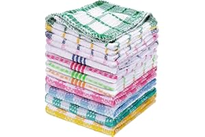 Kitchen Dish Cloths 12 Pcs Washable Cleaning Cloth Absorbent Dish Towels for Washing Dishes Wipe Glass Home Kitchen Household