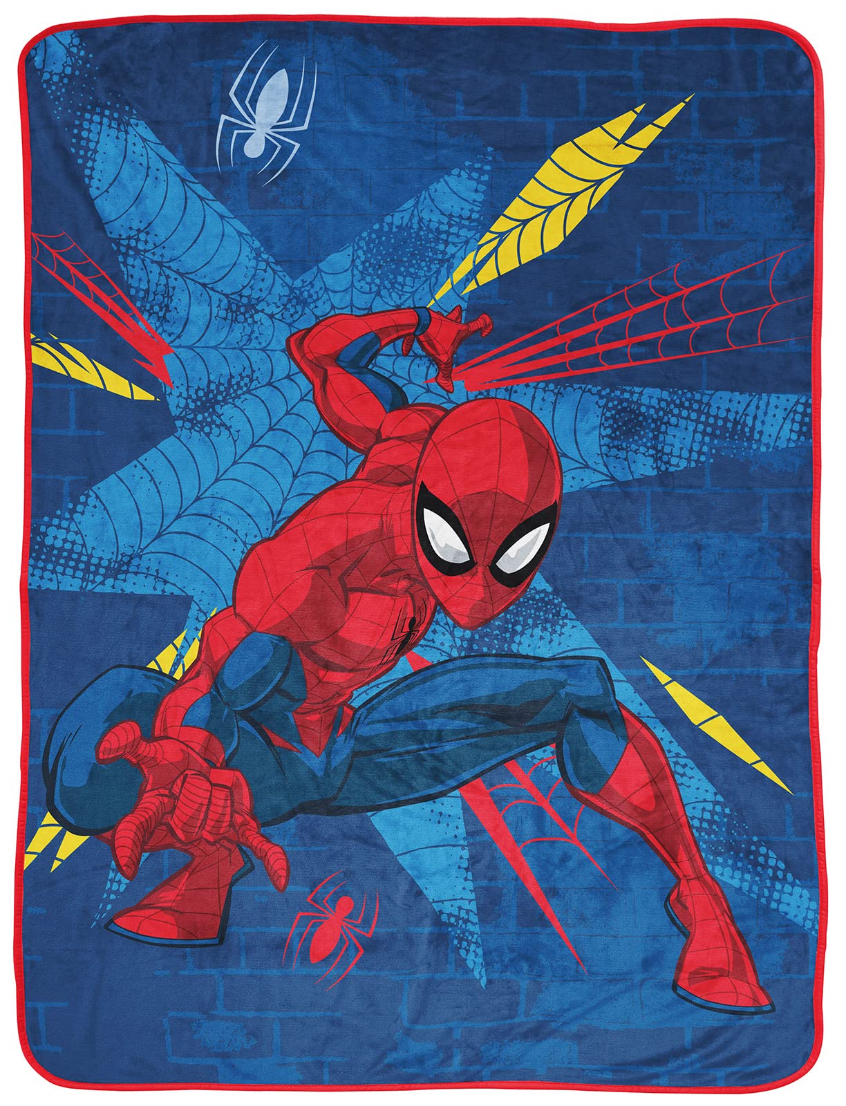 Jay Franco Marvel Spiderman Off The Wall 130 x 150cm Fluffy Throw Blanket