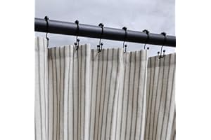 CasaTena Farmhouse Striped Shower Curtain - 72x72 Inches, Linen Blend Fabric, Breathable & Machine Washable, Rustic Tan for Bathroom Decor (Hooks/Liner Not Included)