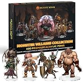 Skinny Minis Monster Villains Collection, 100 Monster Flat Minis, 5e &amp; Pathfinder Minis for TTRPG, 2D Monster Miniatures for Tabletop RPG