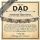 Love You This Much Present for Dad from Daughter | Mens 5mm Twist Steel Bracelet | Thoughtful Gift for Dad | 8" + 1" Extender | Luxury Gift Box & Card