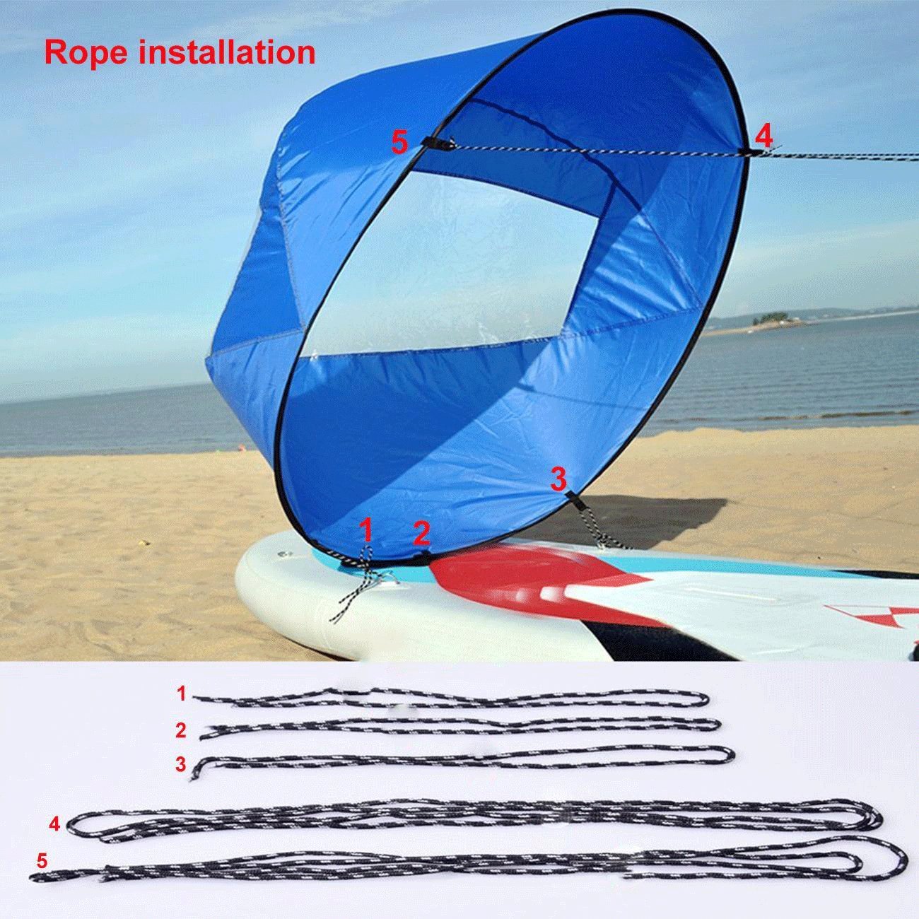 WICHEMI 42" Durable Downwind Wind Sail Sup Paddle Board Instant Popup