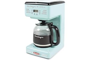 Nostalgia Retro 12-Cup Programmable Coffee Maker With LED Display, Automatic Shut-Off & Keep Warm, Pause-And-Serve Function, Aqua
