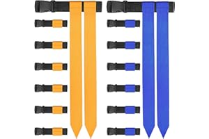 Flag Football Belts, 14 Player Adjustable Flag Football Set for Sports Training Competition (Blue and Yellow)