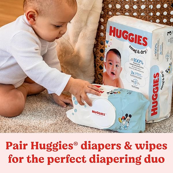 HUGGIES SIMPLY CLEAN UNSCENTED BABY DIAPER WIPES, 1 FLIP-TOP PACK (64 WIPES TOTAL), PACKAGING MAY VARY