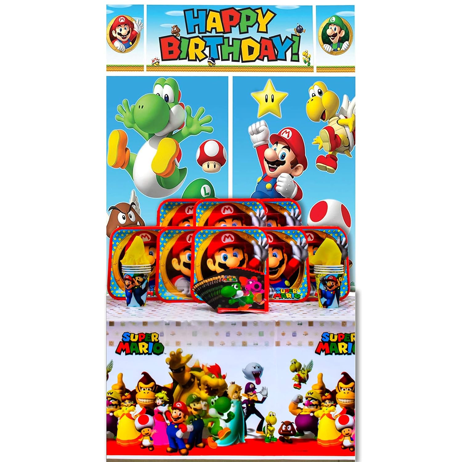 Party Supplies Home Garden Super Mario Birthday Party Kids