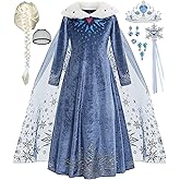iTVTi Princess Elsa Winter Costume for Girls Halloween Carnival Fancy Dress for Cosplay
