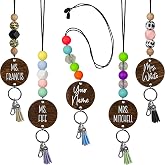 6 Pack Cute Teacher Lanyards - Silicone Beaded Badge Holders With Breakaway Clasps For ID Cards And Keys - View #4