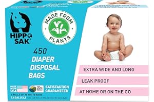 Hippo Sak Plant-Based Diaper Disposal Bags, 450 Count