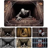 3D Halloween Rug Halloween Door Mat Optical Illusion Vortex Floor Mat | Skull Abyss Floor Mat, Soft Crystal Velvet Doormat, Non-Slip Halloween Decoration