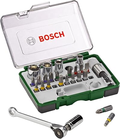 Bosch 27pc Screwdriver Bit and Ratchet Set PH PZ Hex S Bits
