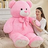Tezituor Giant Teddy Bear 5 Feet, Soft 59" Big Bear Stuffed Animal Life Size Plush Bear Toy Valentine's Christmas Birthday Gift for Girlfriend Kids,Pink