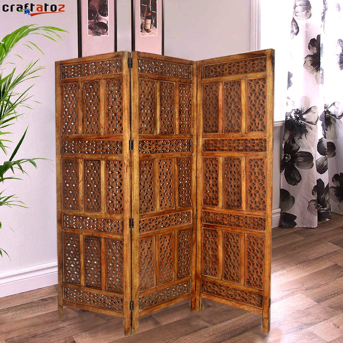 Craftatoz Wood Partition Rowna Room dividers Wooden Room Separators