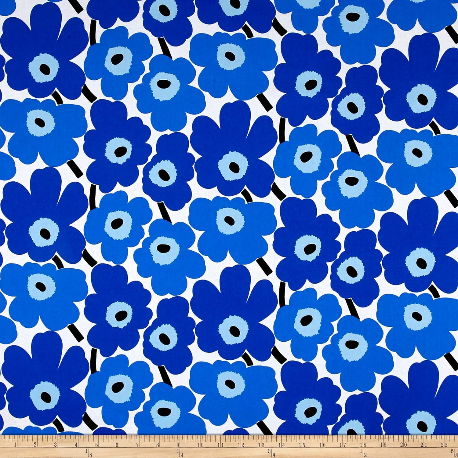 Amazon Com Marimekko Mini Unikko Cotton Blue Fabric By The Yard