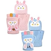 SATINIOR 2 Pairs Winter Fingerless Gloves for Kids Toddler Finger Mittens Knit Convertible Half Finger Mitten Flap Aged 3-8