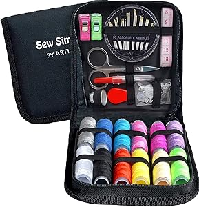 ARTIKA Mini Sewing KIT, Premium Sewing Supplies, Large Sewing Threads, Travel, Kids, Beginners and Home (Basic Black)