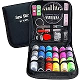 ARTIKA Sewing Kit for Adults & Kids - Beginner Friendly Set w/ Multicolor Thread, Needles, Scissors, Thimble, Clips - Small