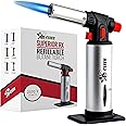 Jo Chef Kitchen Torch, Blow Torch - Refillable Butane Torch With Safety Lock & Adjustable Flame & Fuel gauge - Culinary Torch