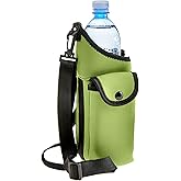 Smooth Trip AquaPockets Neoprene Water Bottle Holder with Strap - Neoprene Sling Bag with Water Bottle Holder, Phone Pouch and Adjustable Strap for Walking and Hiking - Fits up to 32 oz. Bottles
