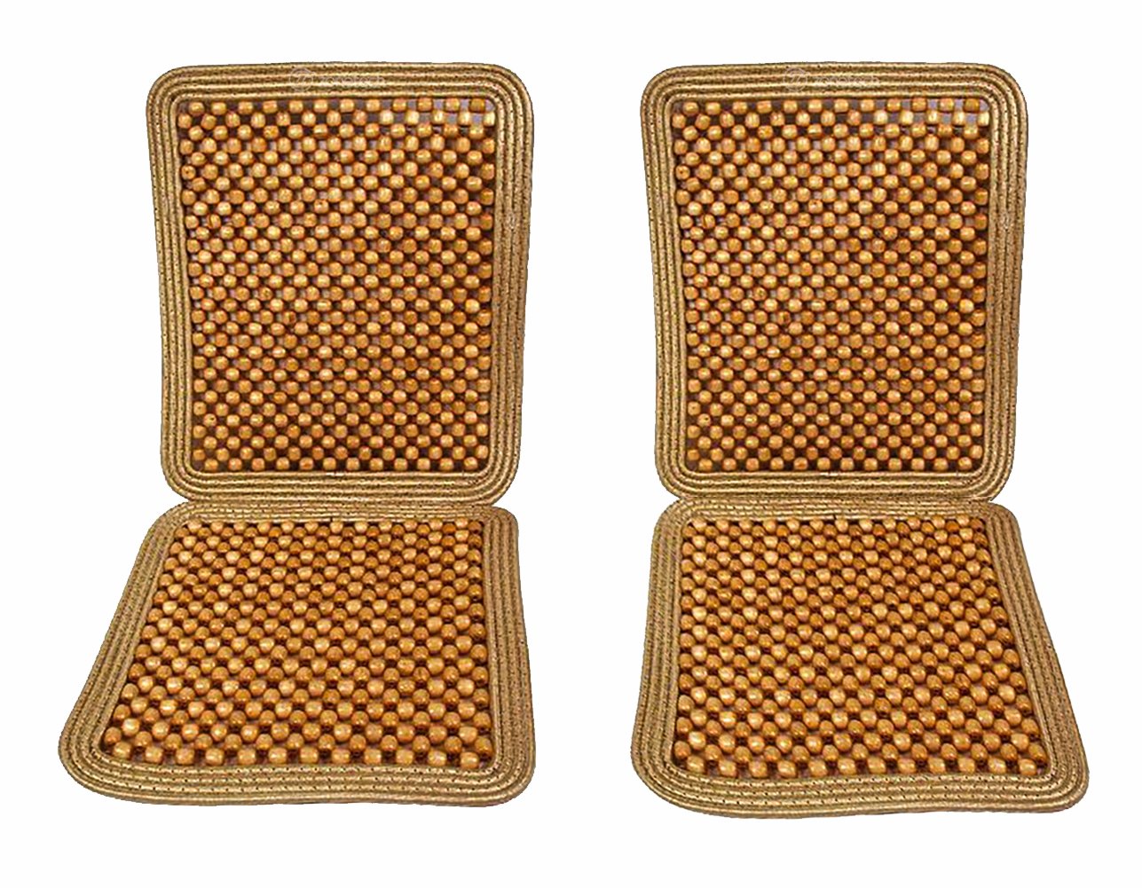 Zone Tech 2x Ultra Comfort Car Natural Wooden Beaded Seat Cushion Beads
