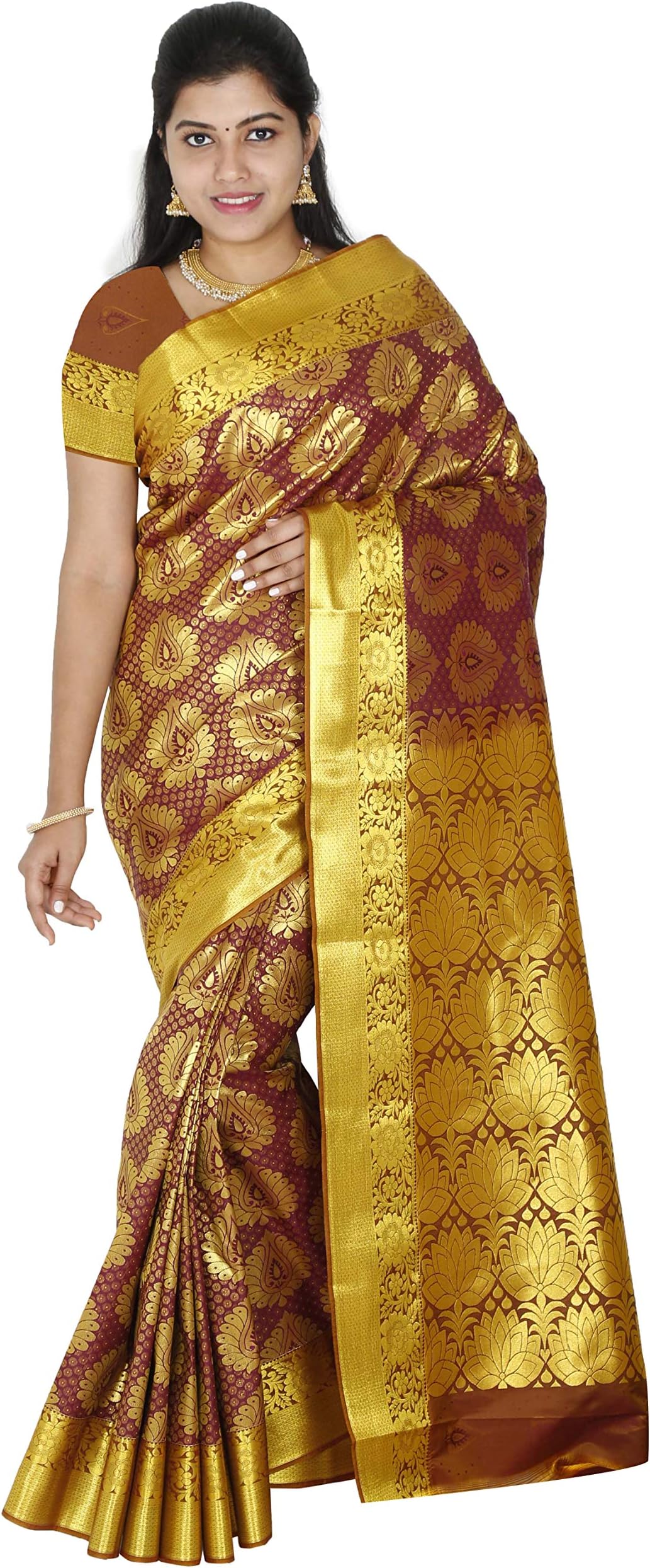 Ethnic Indian Silk Saree With Blouse Piece