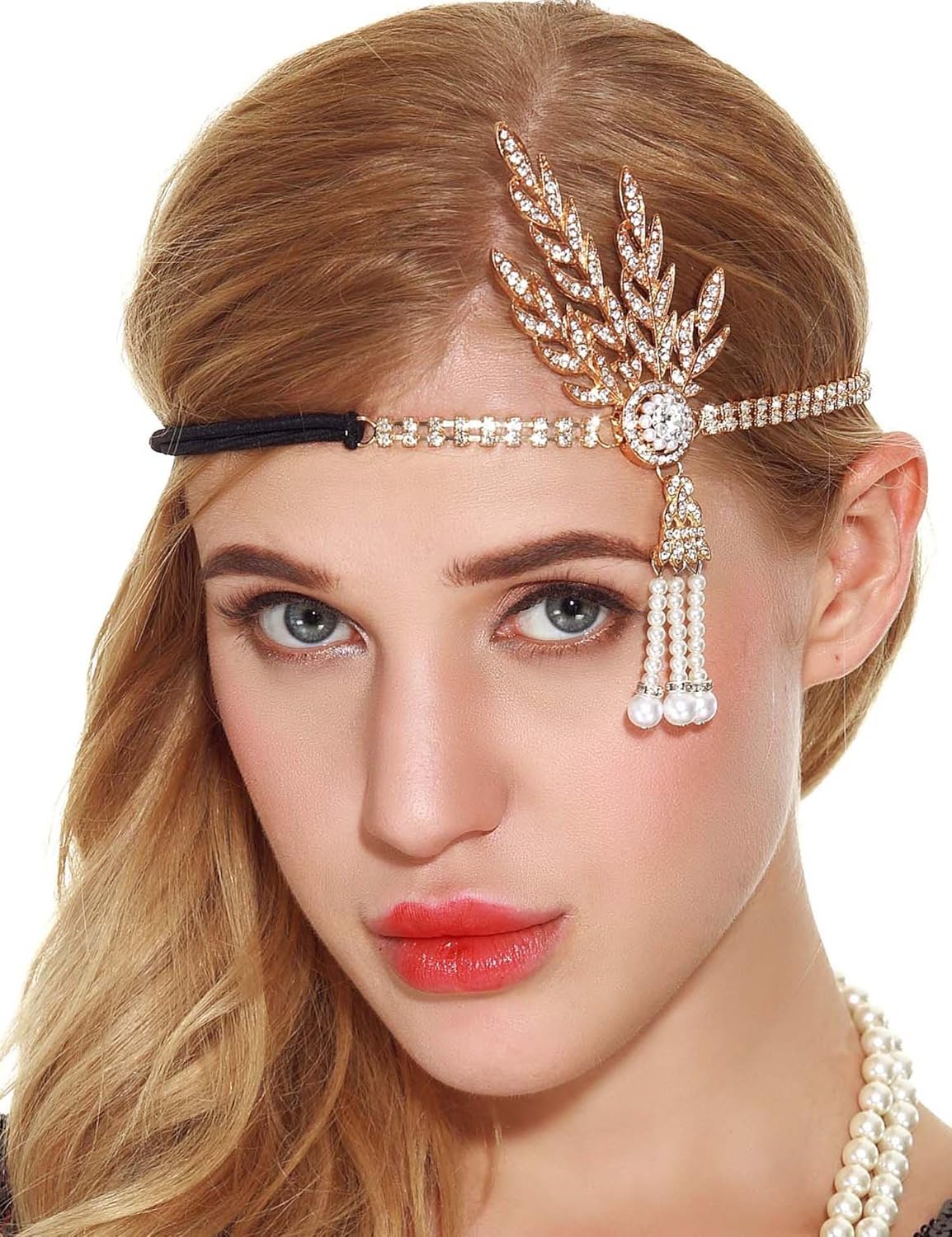 New Art Deco 20s Flapper Headpiece Great Gatsby Inspired Leaf