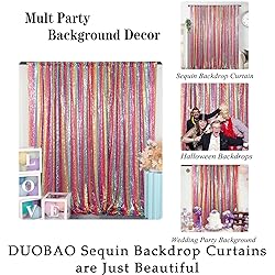 DUOBAO Sequin Backdrop Rainbow 7FTx7FT Wedding