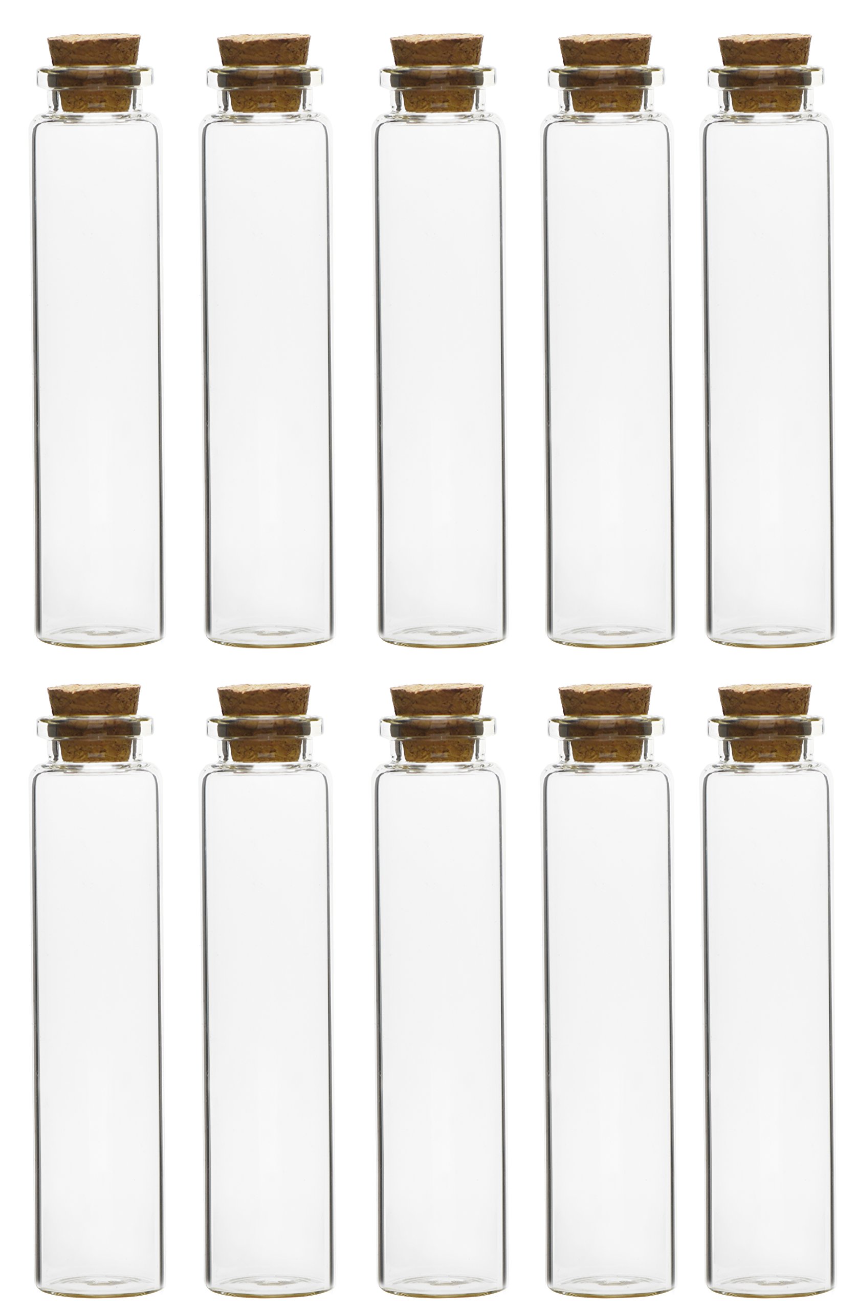 FiveSeasonStuff 25ml (12 Pcs) Small Transparent Glass Bottles/Jars with Cork Stoppers for Scents, Oils, Spices, Wedding, Jewelry, Message, Party Favors etc