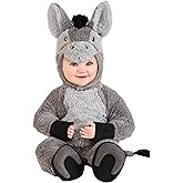 Fun Costumes Infant Donkey Costume | Polyester Faux Fur And Velour Fabric Jumpsuit With Back Zipper, Booties, And Headpiece