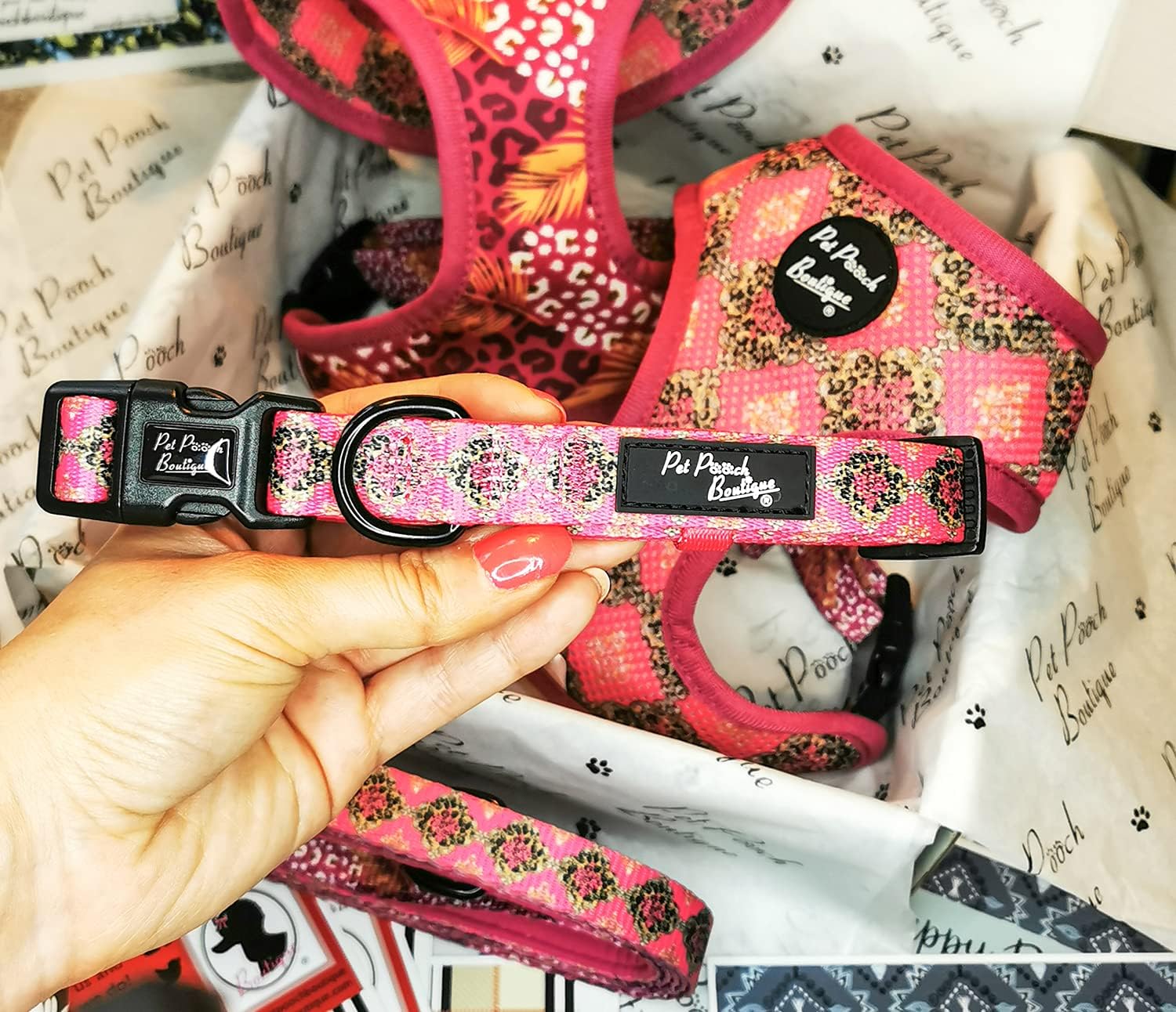 Pet Pooch Boutique Pink Leopard Dog Collar, Small, 0.3 kg