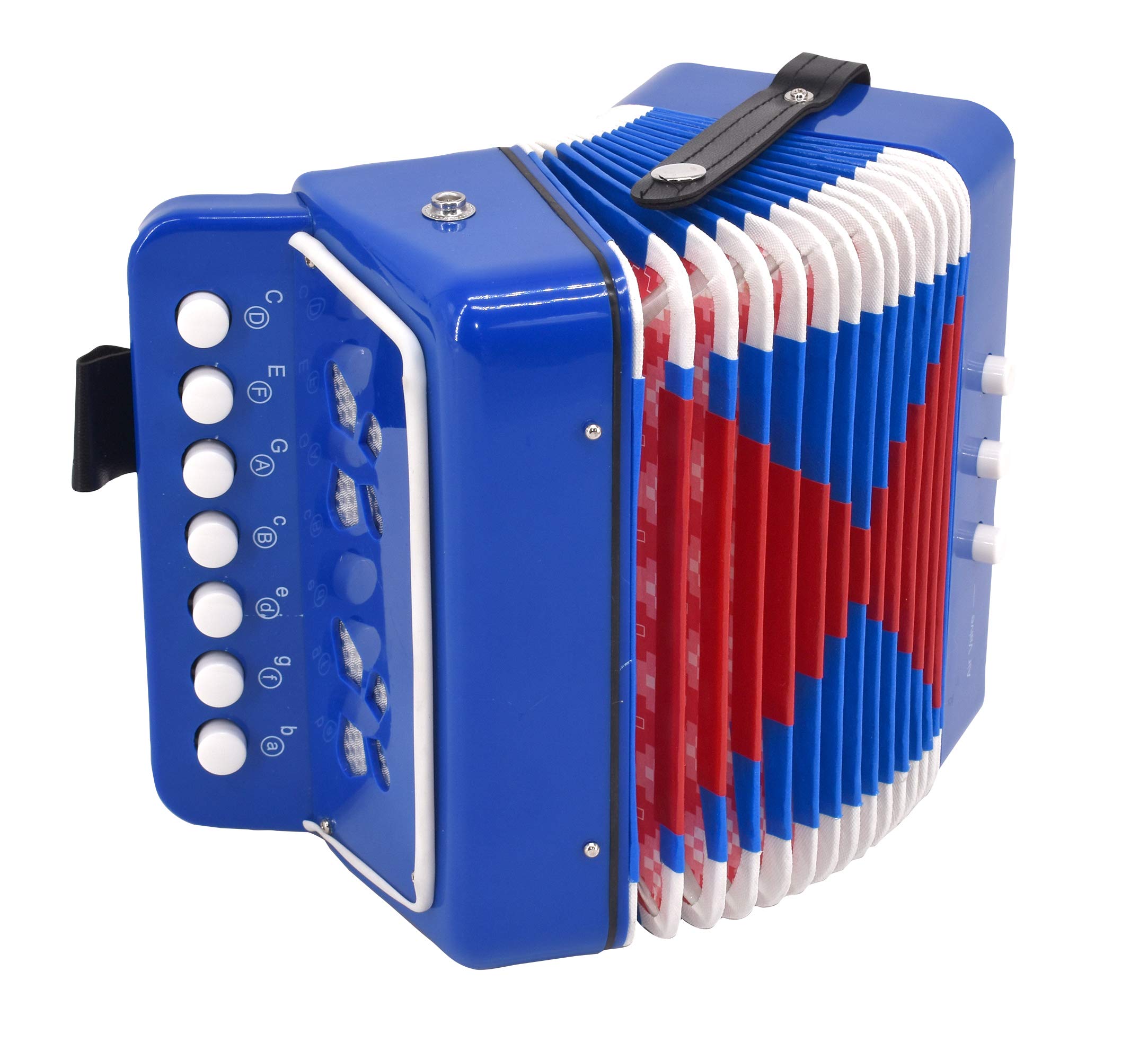 Voggy's Accordion / 7 Tones 2 Bass and Air Valve - The children's accordion in a cheerful colourful design invites little musicians from 3 years to play musical and fun, approx. 180 x 175 x 100 mm