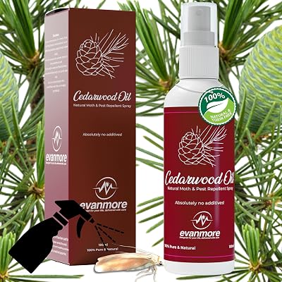 Evanmore Cedarwood Oil Moth Repellent 100ml Natural Safe Spray