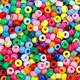 Pony Beads 1100 Pcs Beads for Jewelry Bracelets Making Bracelet Beads Plastic Beads for Crafts Hair Beads for Braids Beads fo