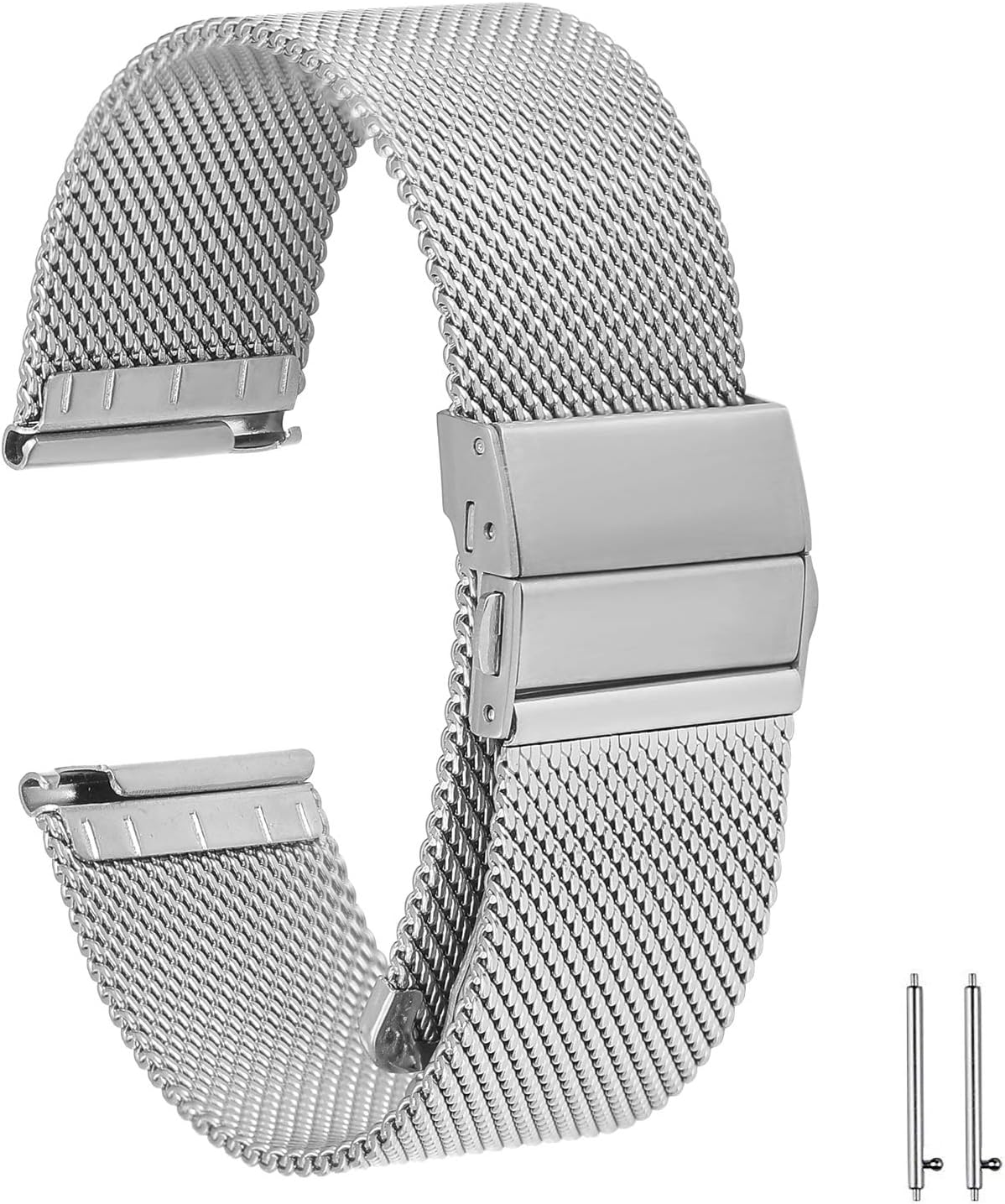 EONPOW Stainless Steel Metal Strap Folding Watch Band Replacement Wristbands