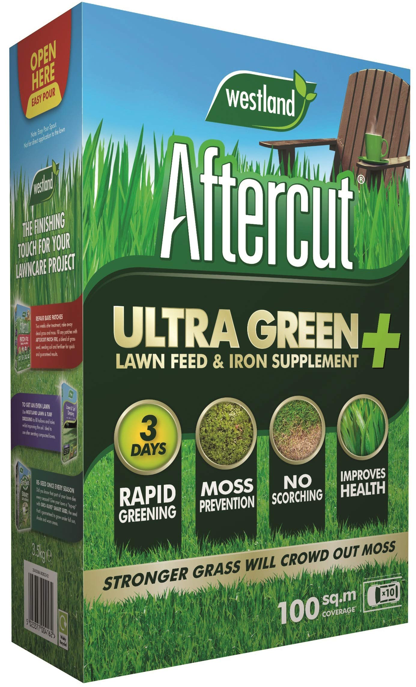 Aftercut 20400482 Ultra Green + Lawn Feed & Iron Supplement, 100 m2, 3.5 kg, Natural