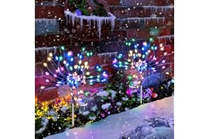 Anordsem Solar Lights Outdoor Decorative: Bendable Copper Wire with 120 LED Firework Beads - Waterproof DIY Colorful Fun Decorating Yard Garden Patio - Christmas Gifts for Homeowner Over 30