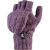HEAT HOLDERS - Women's Thermal Converter Fingerless Cable Knit 2.3 Tog Gloves - One Size